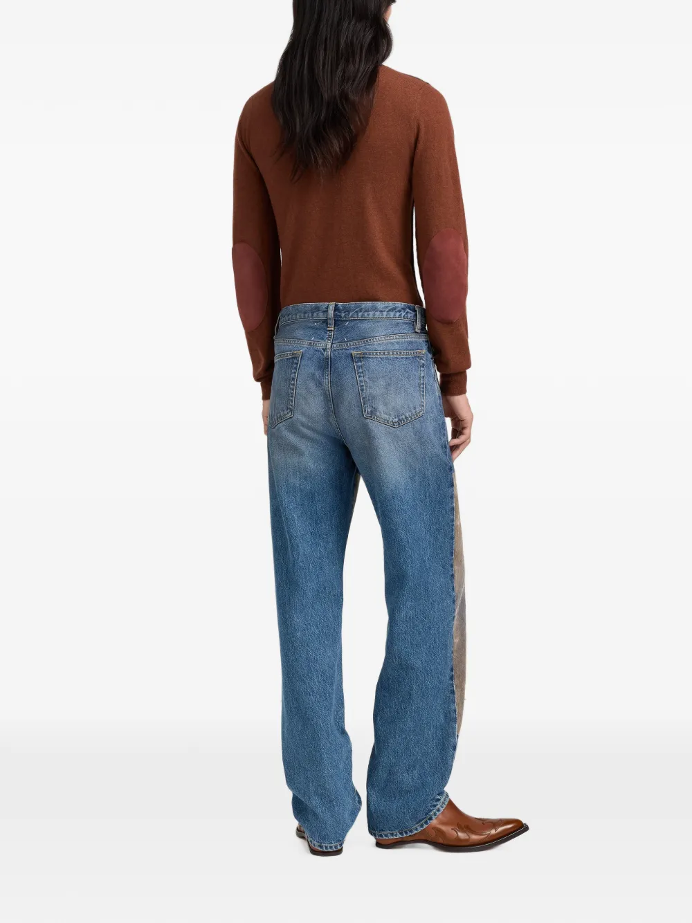 Maison Margiela Jeans met gesmockte patch Blauw
