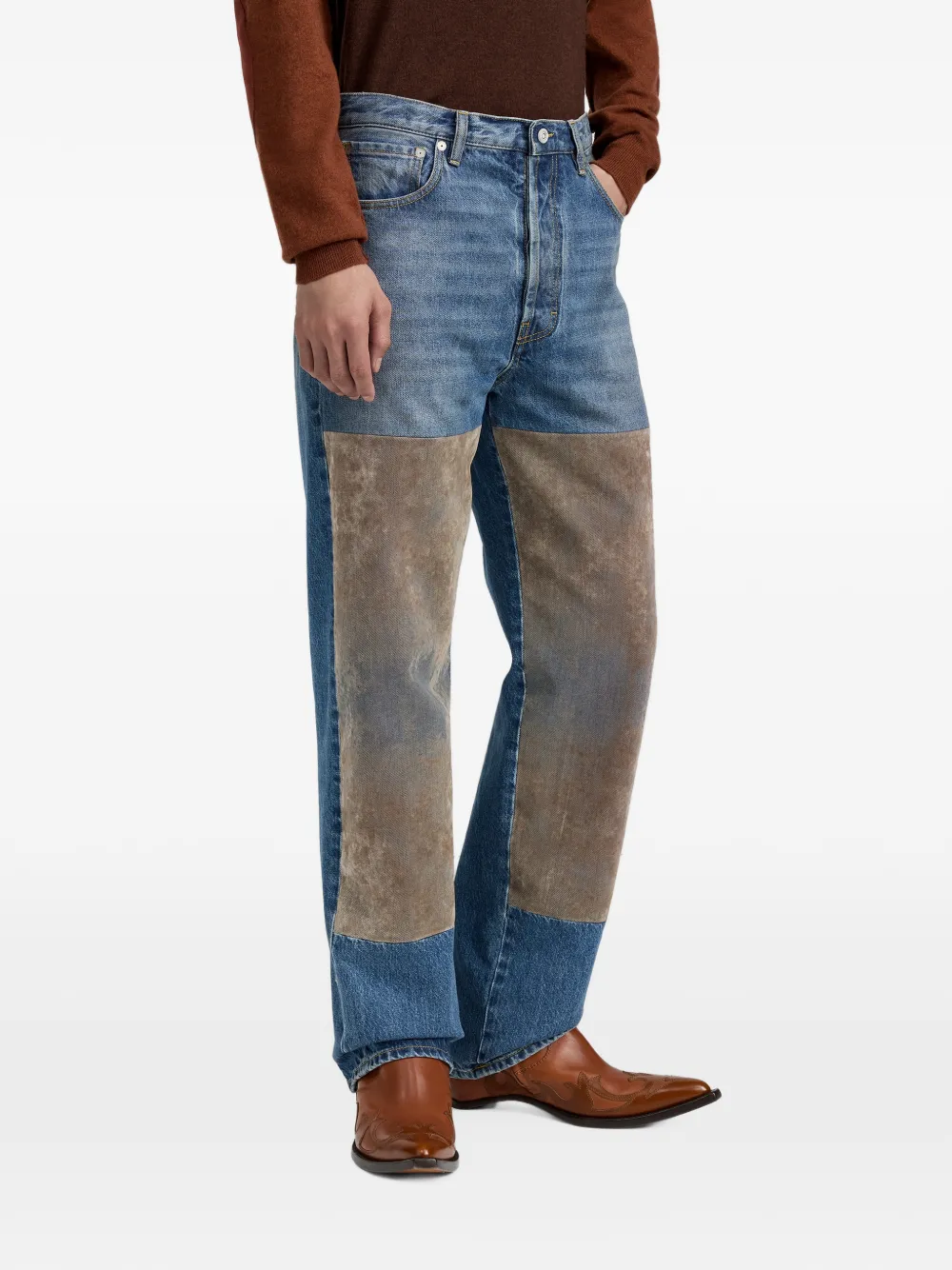 Maison Margiela Jeans met gesmockte patch Blauw