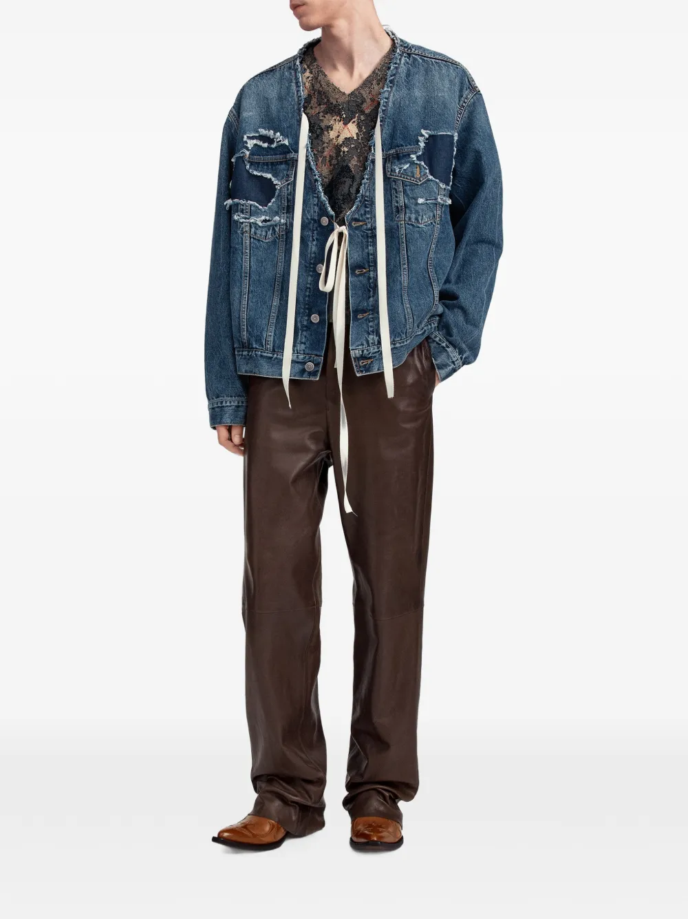 Maison Margiela Gerafeld jack met V-hals Blauw
