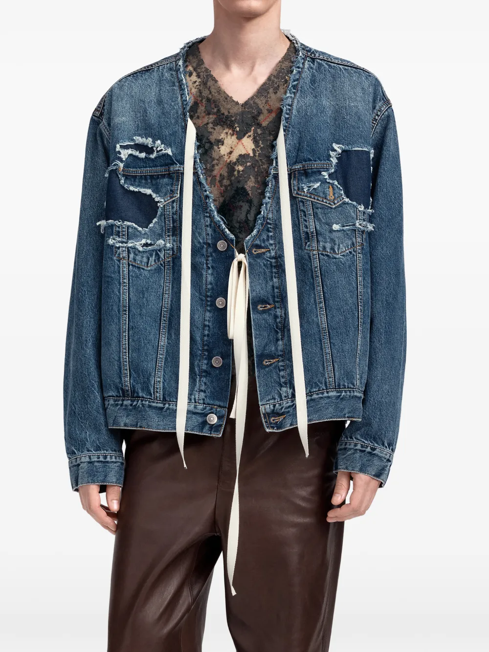 Maison Margiela Gerafeld jack met V-hals Blauw