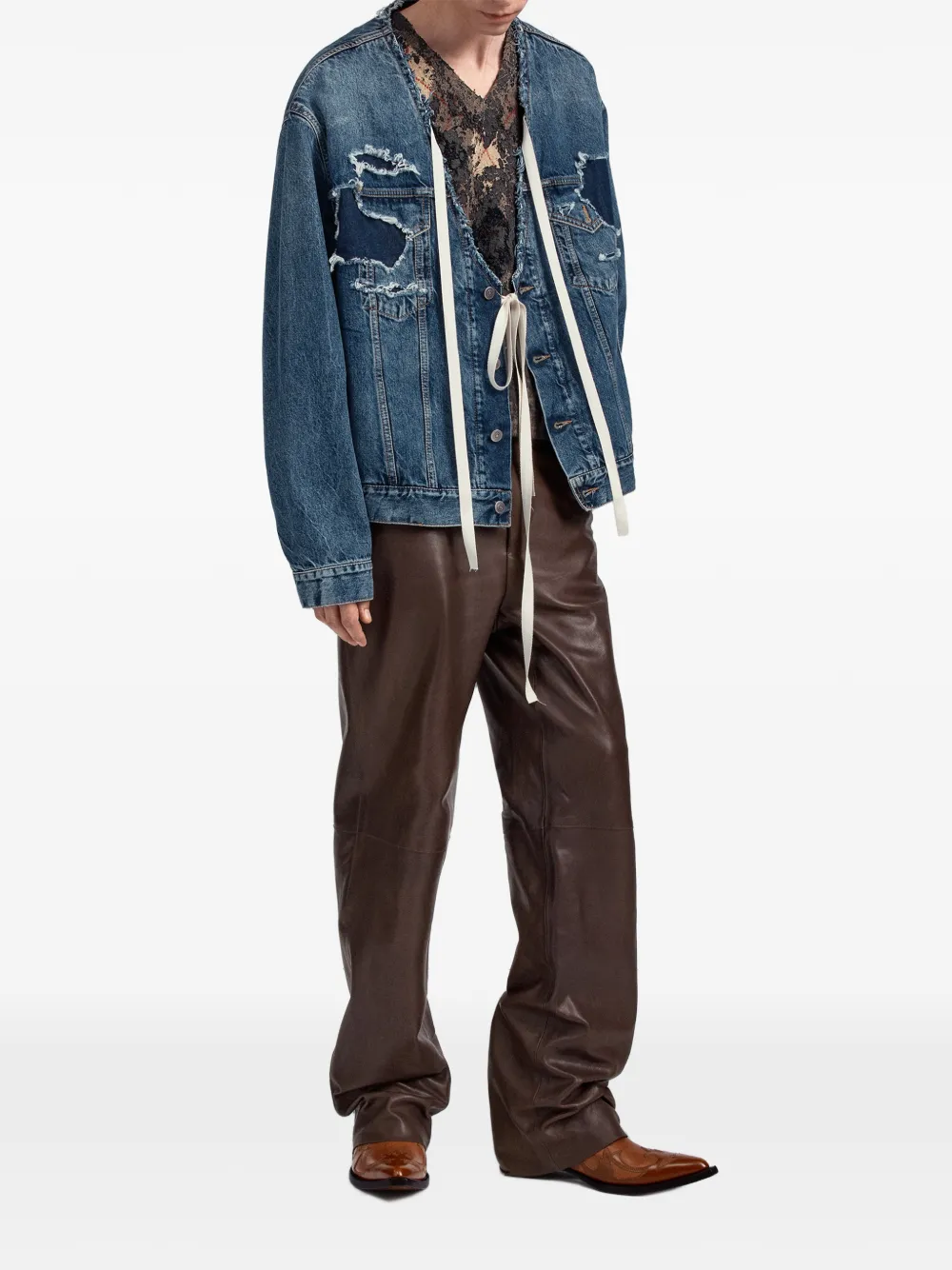 Maison Margiela Gerafeld jack met V-hals Blauw
