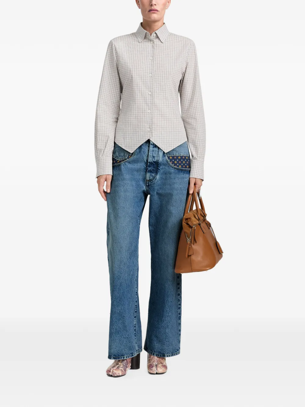 Maison Margiela Straight jeans met paisley-vlakken Blauw