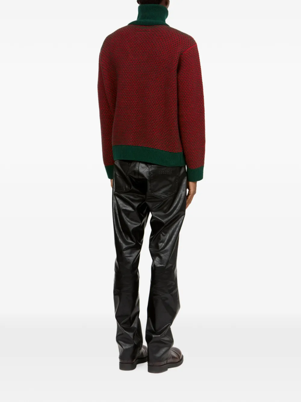 MM6 Maison Margiela Omkeerbare gebreide trui met patchwork Rood