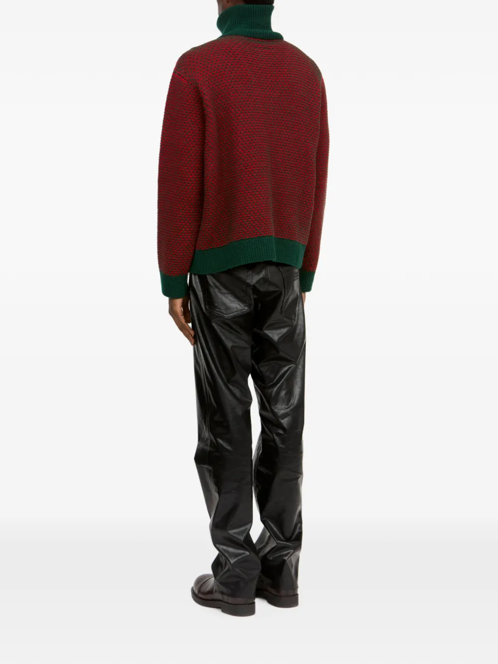 MM6 Maison Margiela Omkeerbare gebreide trui met patchwork Rood