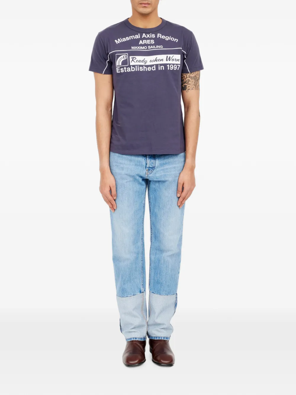 MM6 Maison Margiela T-shirt met anagram print Blauw