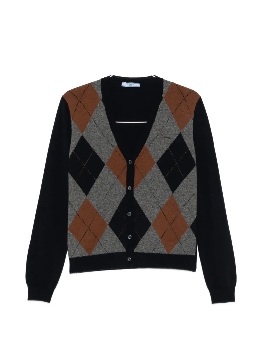 Prada argyle-knit V-neck cardigan - Blau