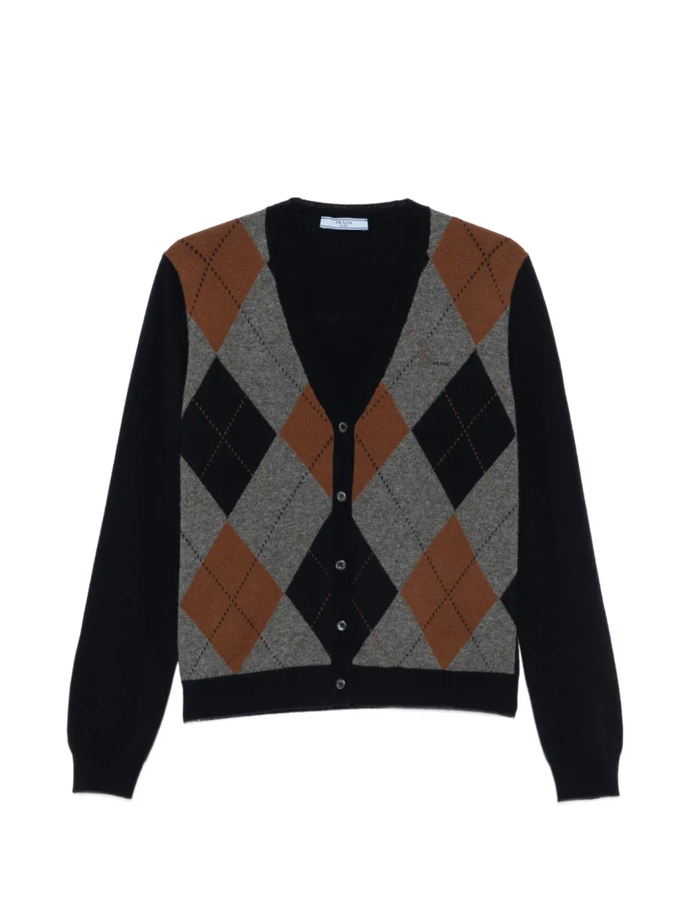 Prada argyle-knit V-neck cardigan - Blu