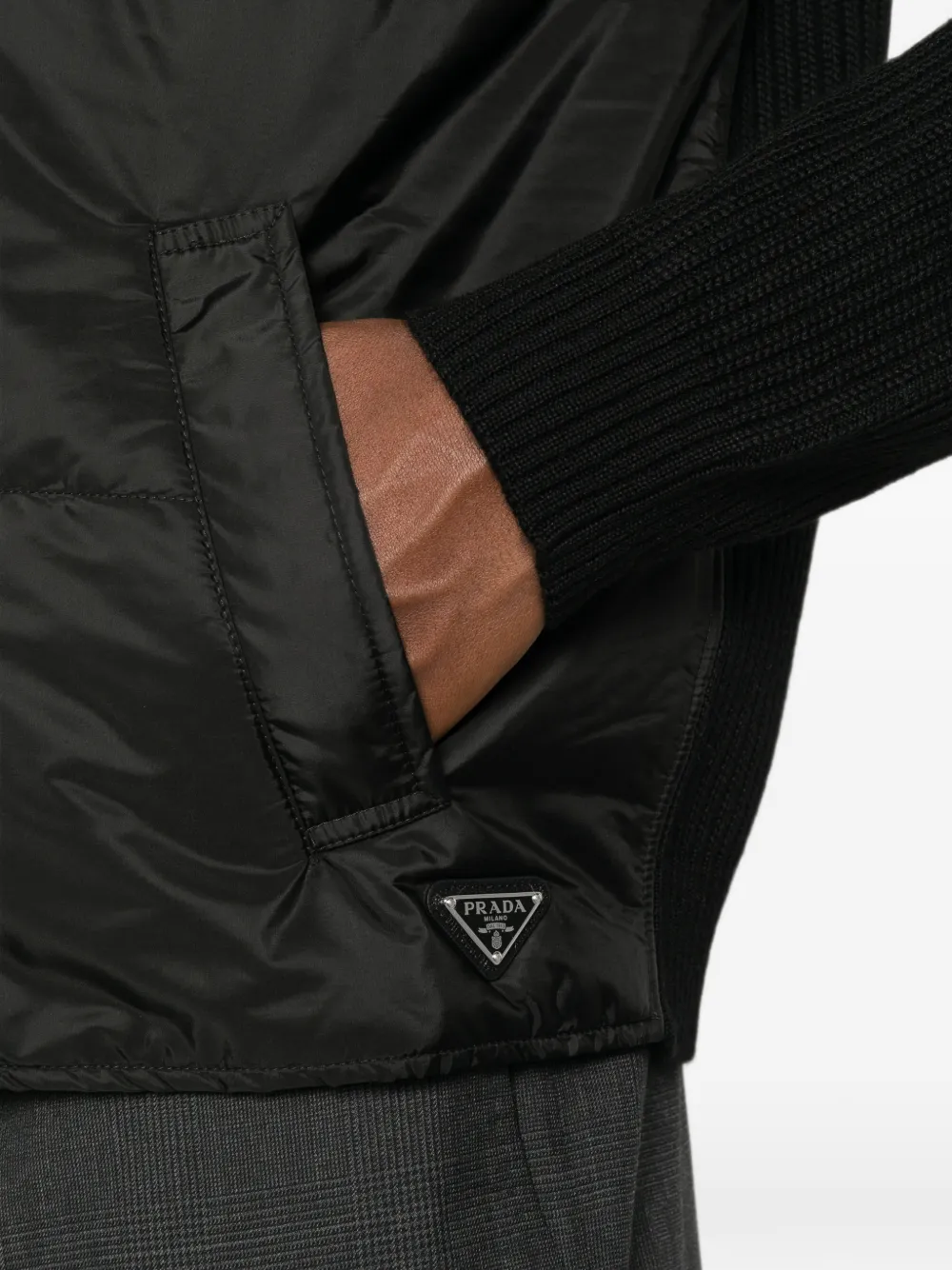 Prada Gewatteerd bomberjack Zwart