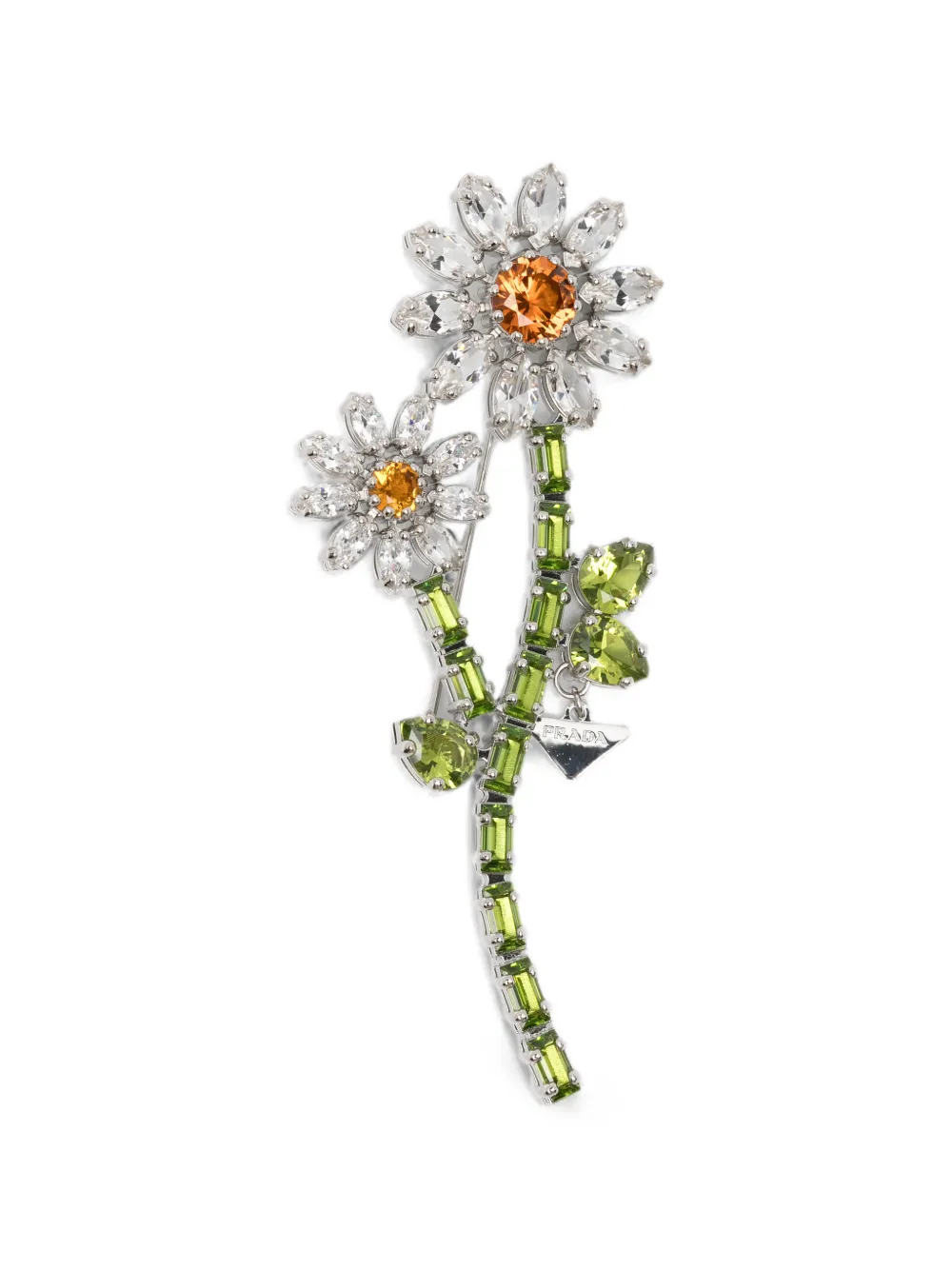 Prada floral brooch - Silber