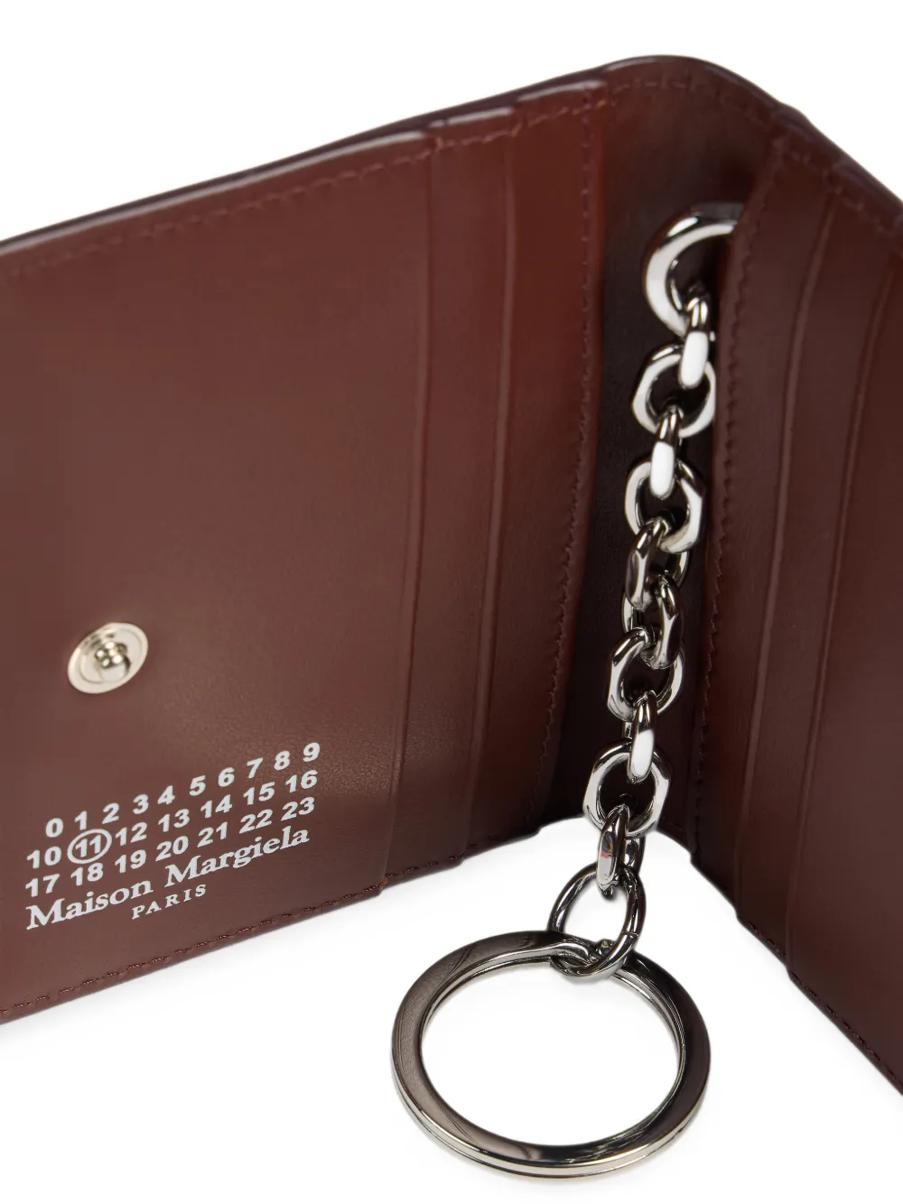 Maison Margiela Pasjeshouder met sleutelring en stiksels Bruin