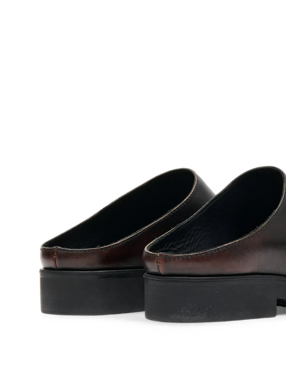 MM6 Maison Margiela round-toe leather mules Bruin