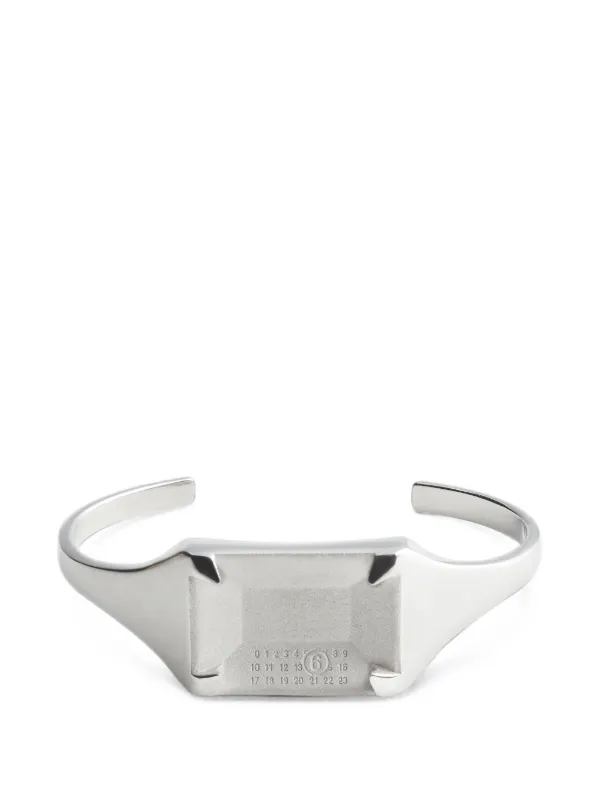 MM6 Maison Margiela Numeric-artwork Cuff Bracelet in Silver