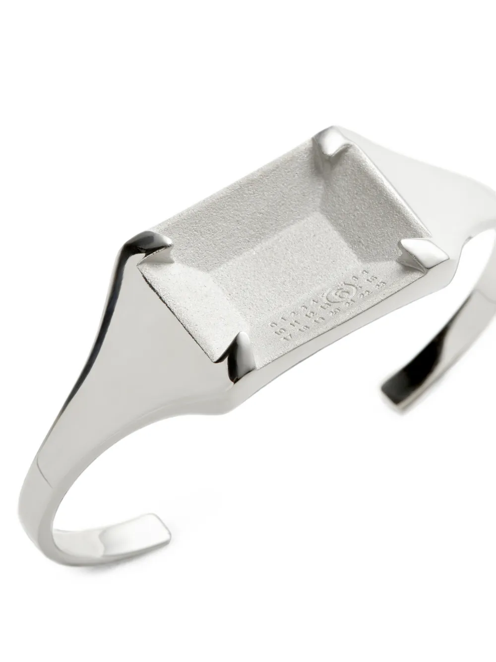 MM6 Maison Margiela Numeric-artwork Cuff Bracelet in Silver, view 5