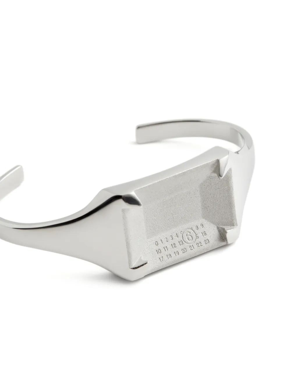 MM6 Maison Margiela Numeric-artwork Cuff Bracelet in Silver, view 4