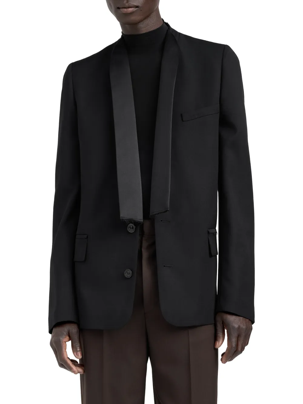 Maison Margiela Smoking blazer met sjaalrevers Zwart