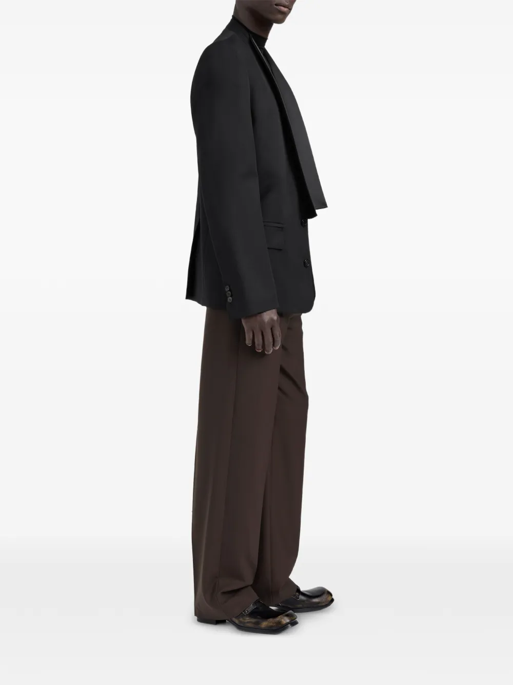 Maison Margiela Smoking blazer met sjaalrevers Zwart