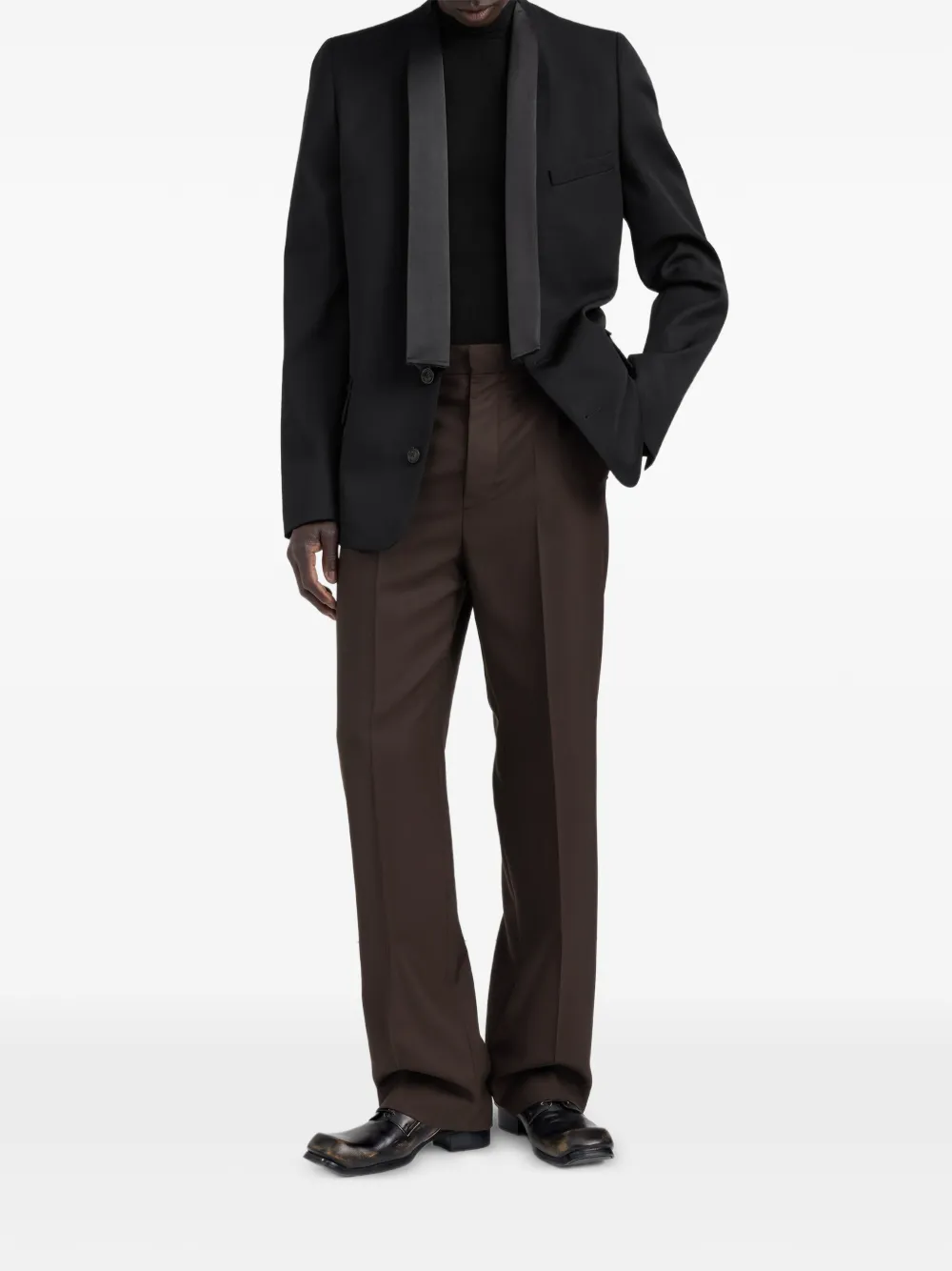 Maison Margiela Smoking blazer met sjaalrevers Zwart