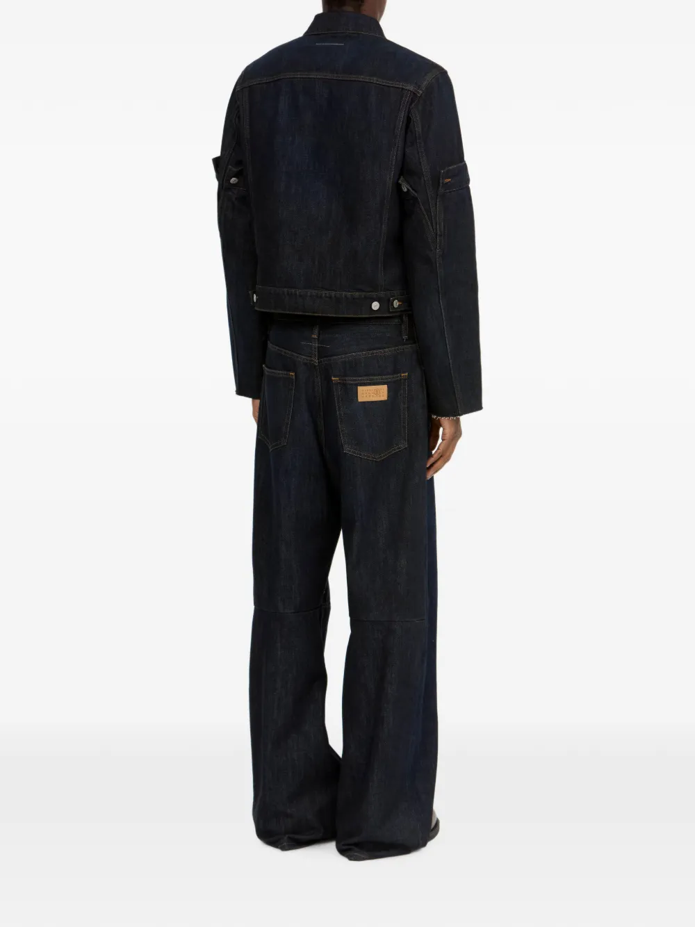 MM6 Maison Margiela Denim jack met omgeslagen mouwen Blauw