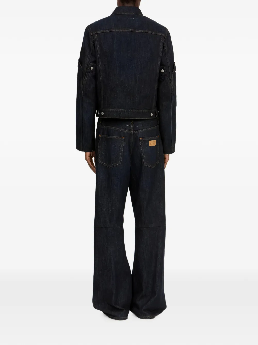 MM6 Maison Margiela Denim jack met omgeslagen mouwen Blauw
