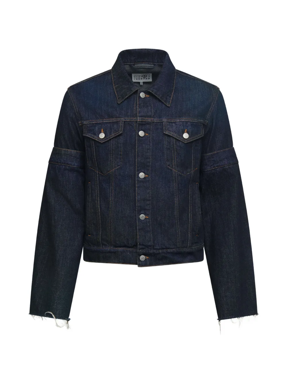 MM6 Maison Margiela Giacca denim con maniche a contrasto - Blu