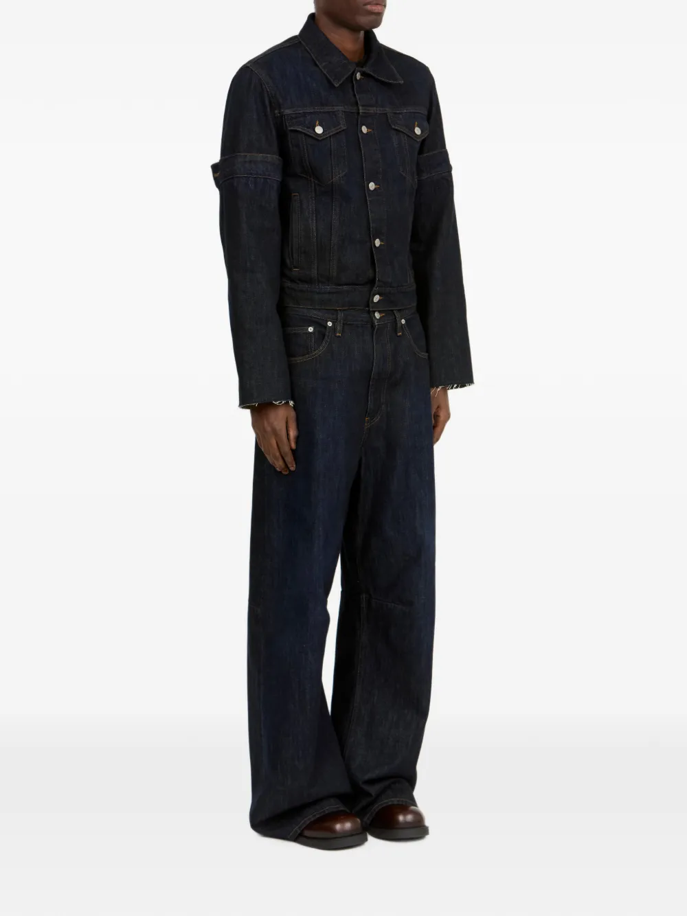 MM6 Maison Margiela Denim jack met omgeslagen mouwen Blauw