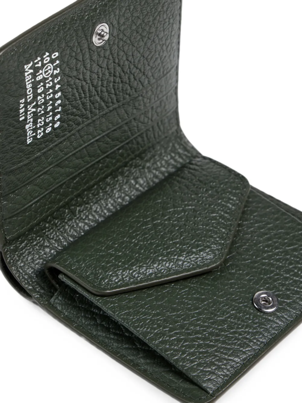 Maison Margiela Four Stitches portemonnee van bewerkt leer Groen