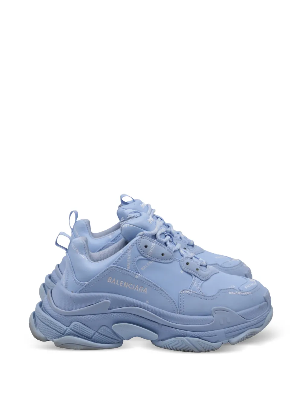 Balenciaga Pre-Owned Triple S logo-print sneakers - Blau