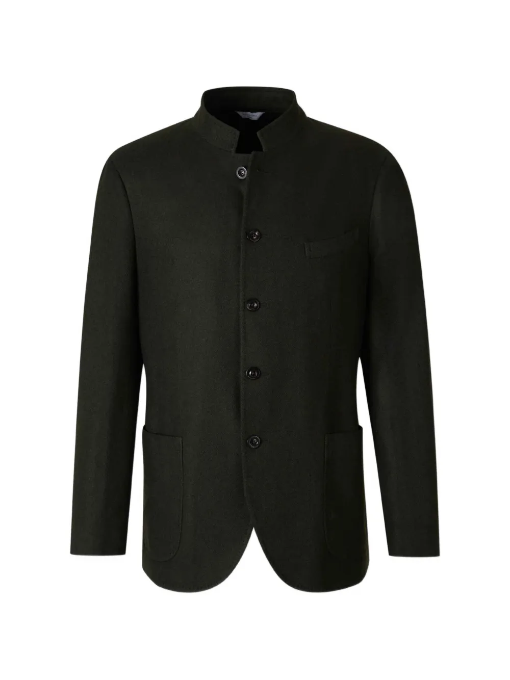 Boglioli herringbone-pattern mandarin-collar blazer - Grün