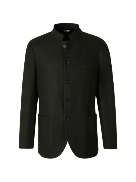 Boglioli herringbone-pattern mandarin-collar blazer