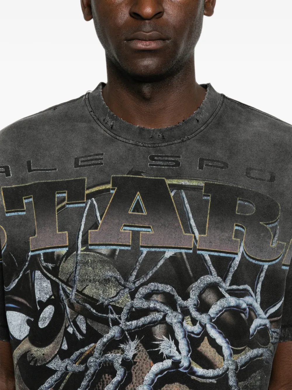 Vale T-shirt met grafische print Zwart