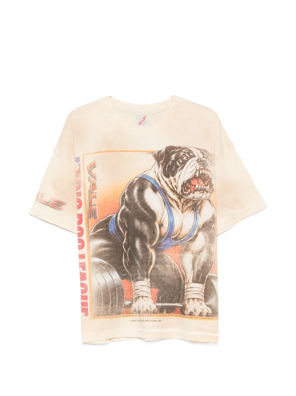Vale graphic-print distressed T-shirt - Nude