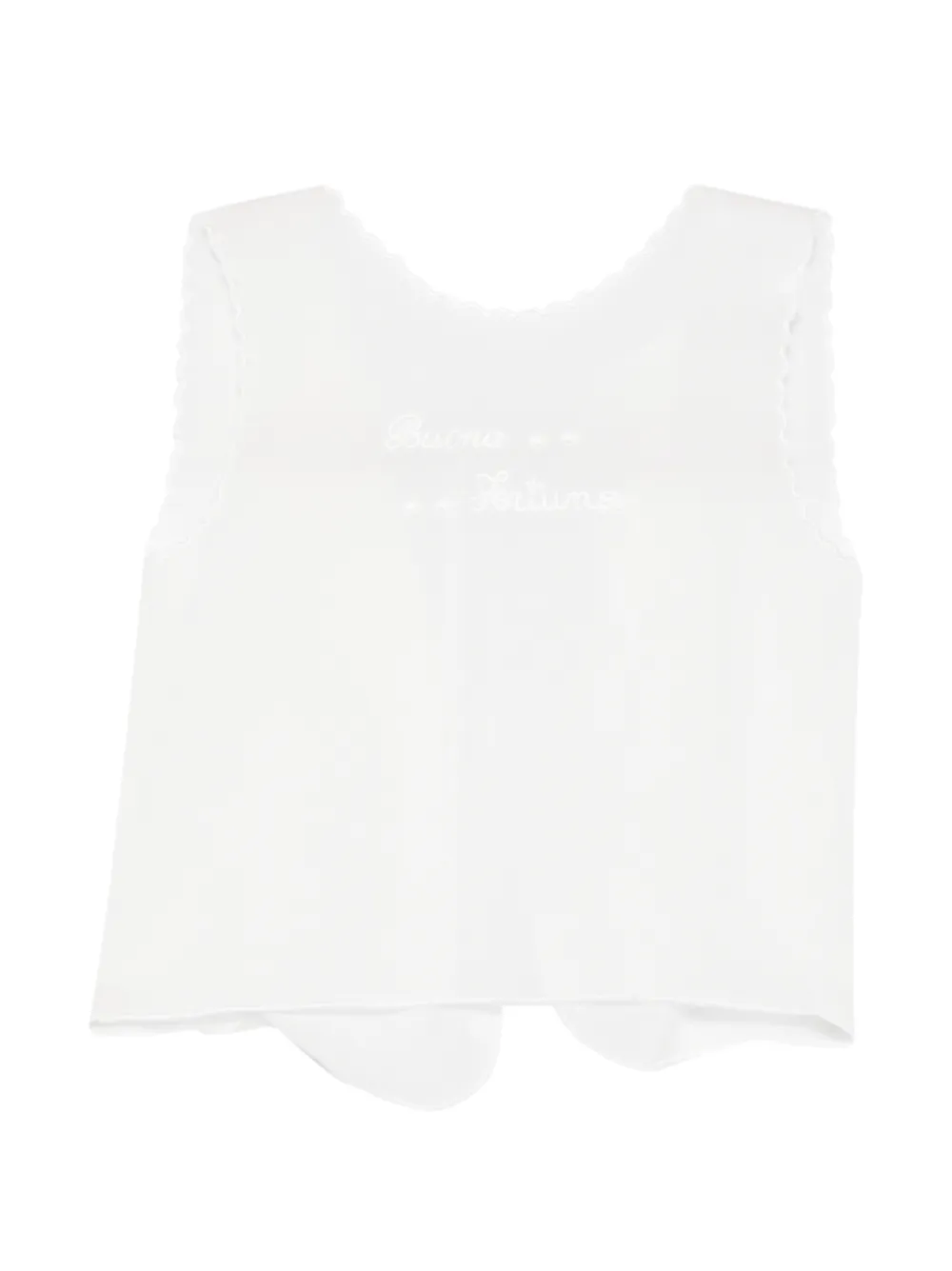 MARLU' couture embroidered silk top - Bianco