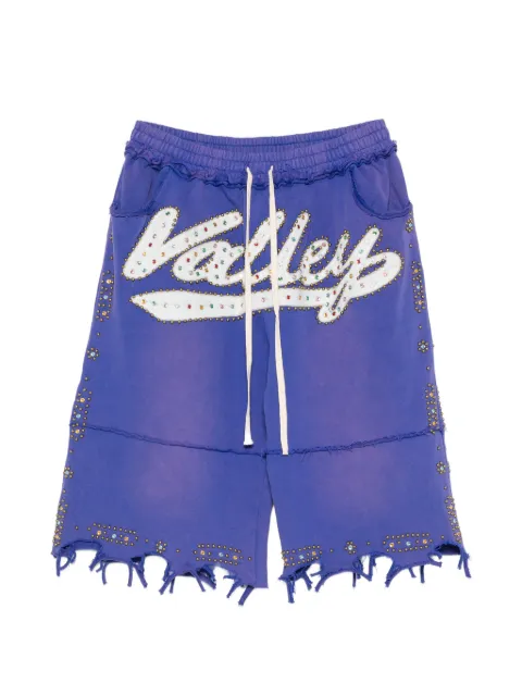 Vale embellished frayed-edge shorts