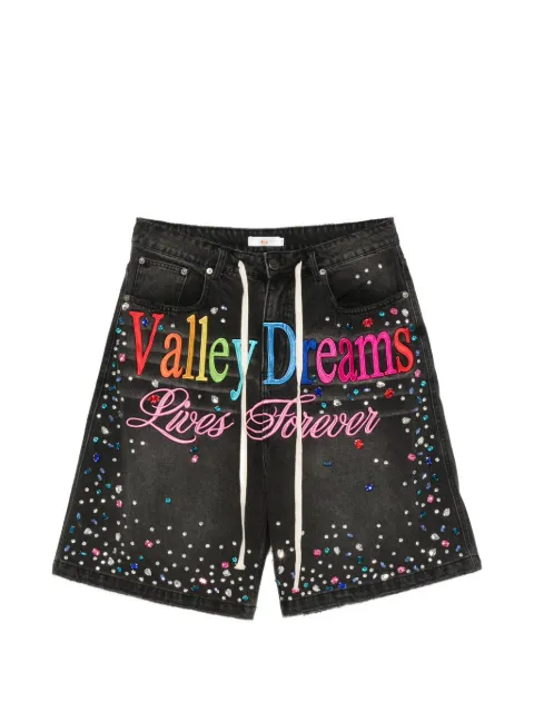 Vale crystal-embellished embroidered shorts