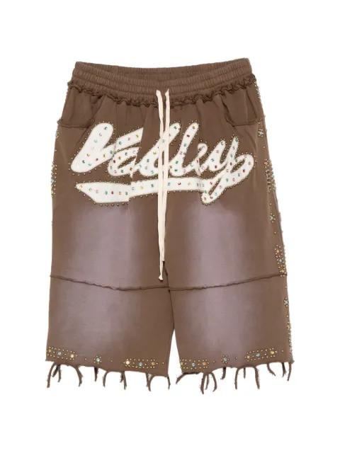 Vale embellished logo-patch shorts