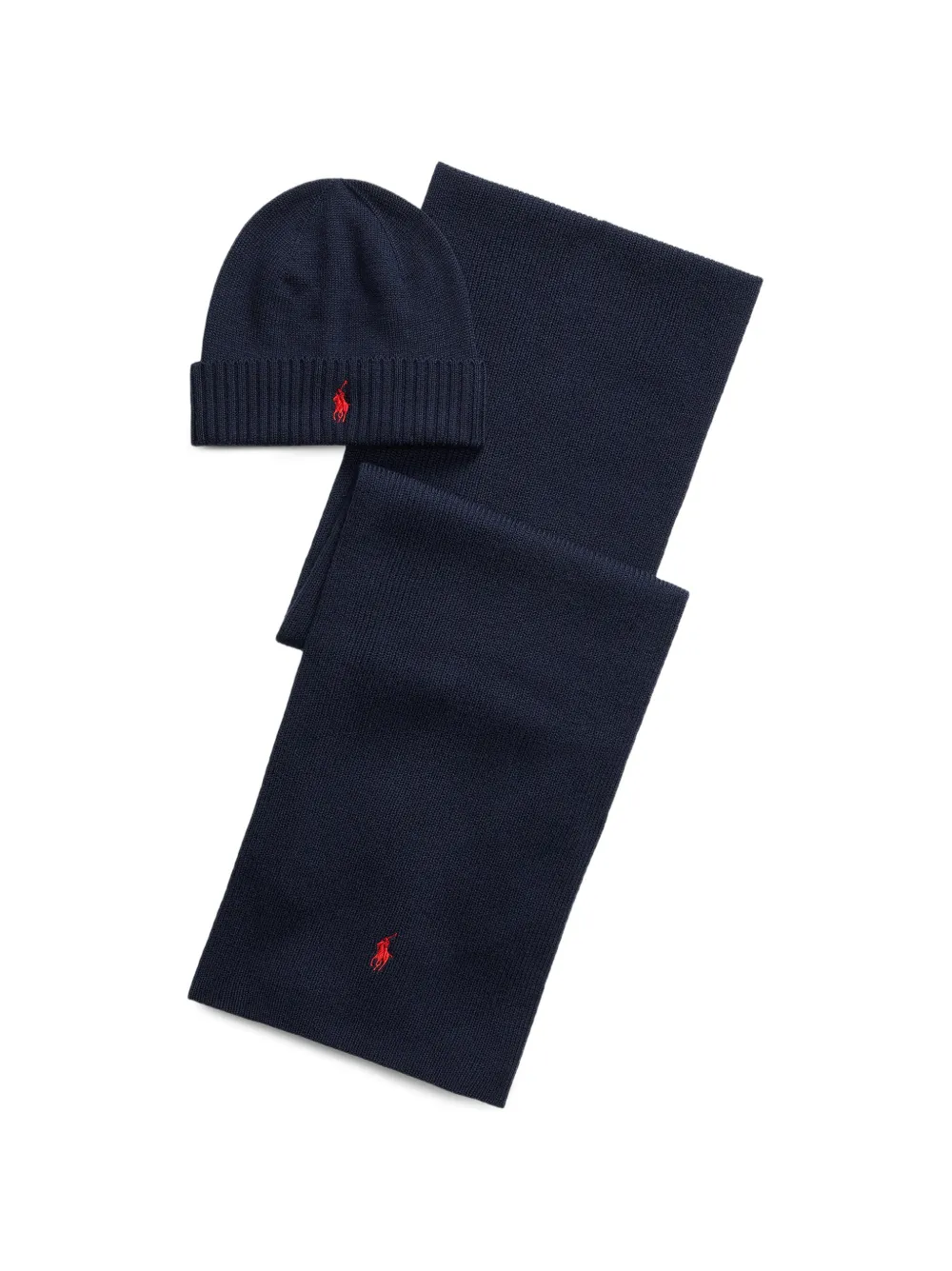 Polo Ralph Lauren Set sciarpa e cappello con ricamo logo - Blu