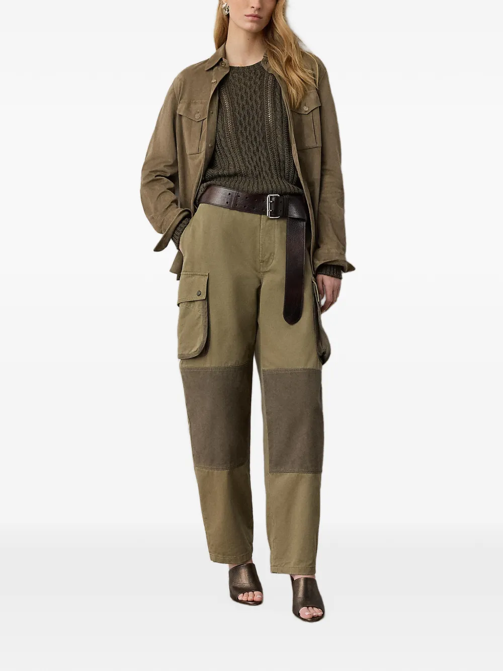 Ralph Lauren Collection Simone lamé broek Groen