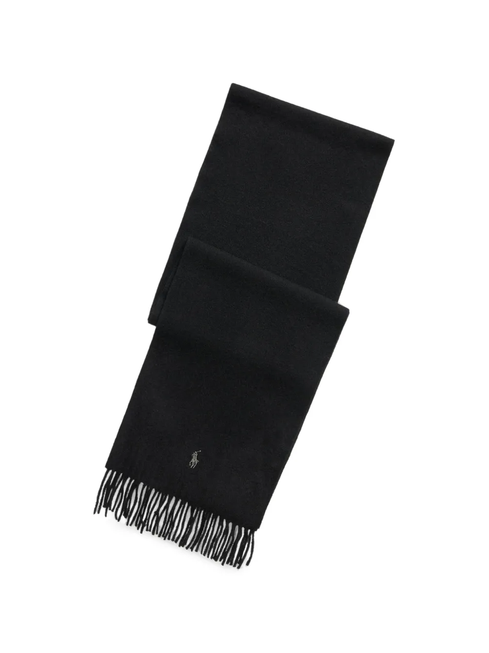 Polo Ralph Lauren Sciarpa in cashmere con frange - Nero