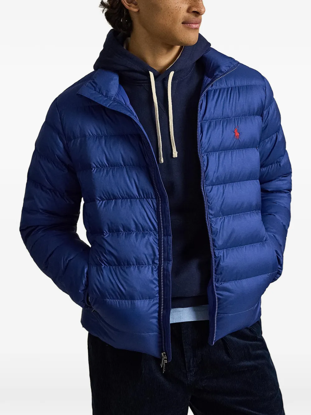Polo Ralph Lauren Gewatteerd jack met geborduurd logo Blauw