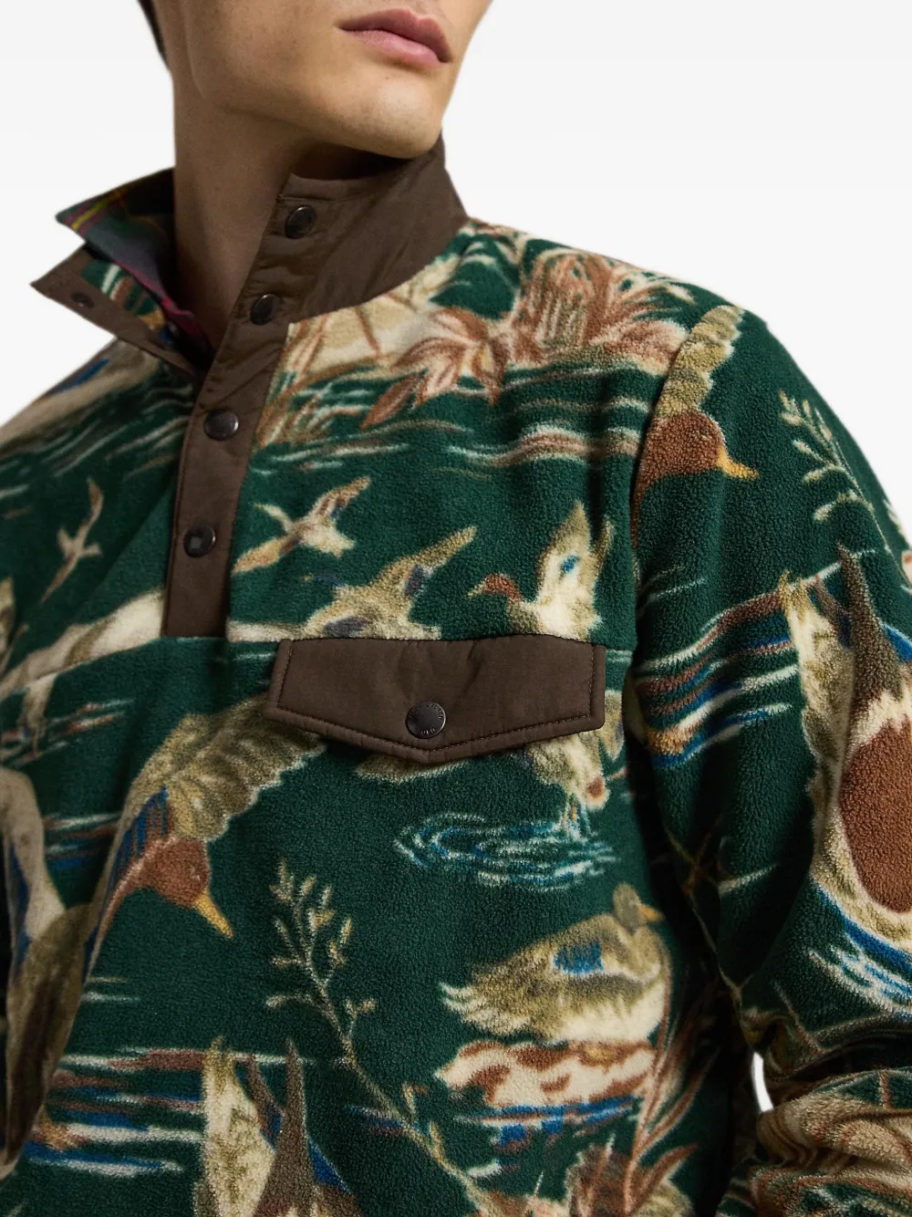 Polo Ralph Lauren Fleece sweater met eendenprint Groen