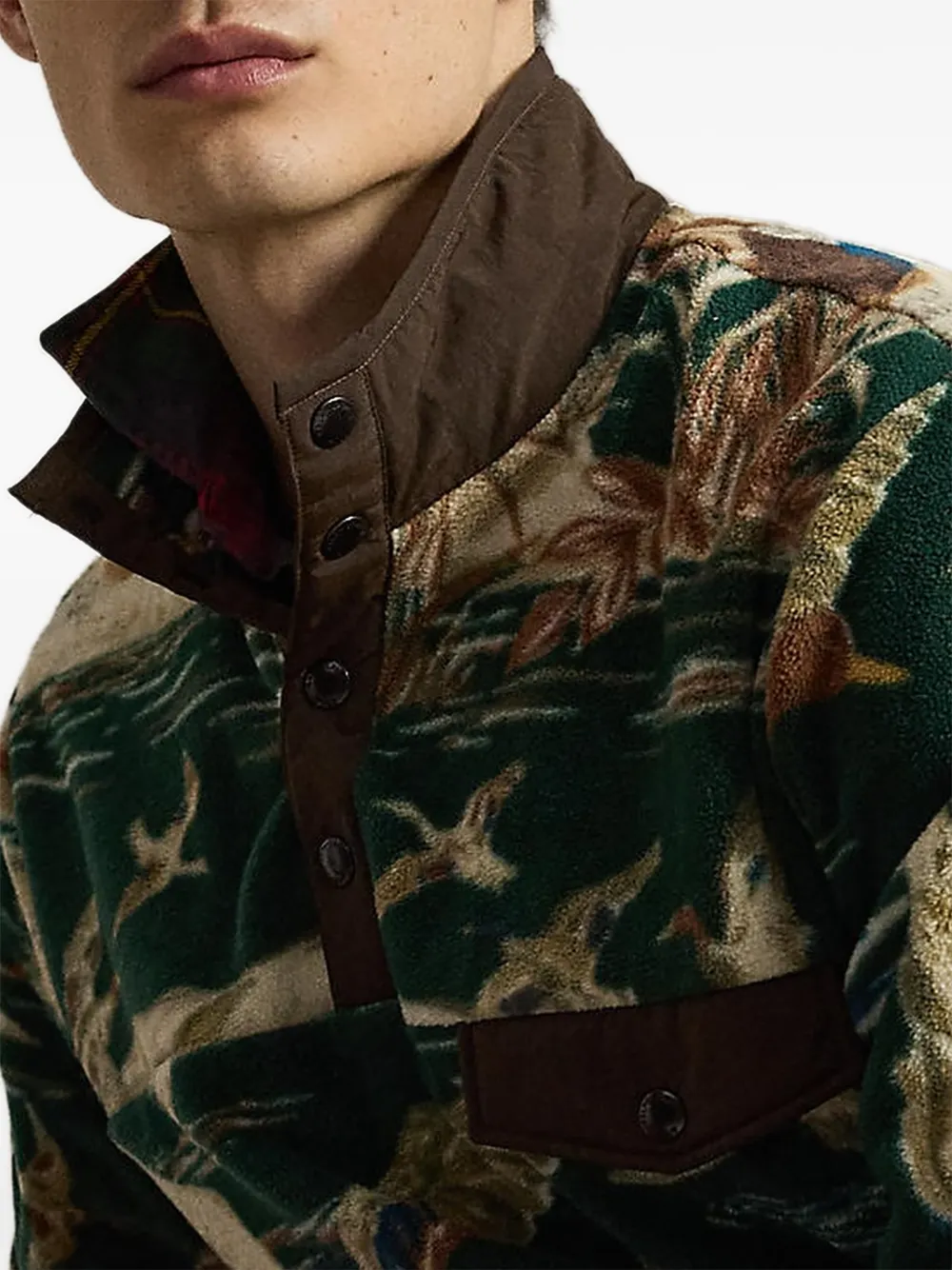 Polo Ralph Lauren Fleece sweater met eendenprint Groen