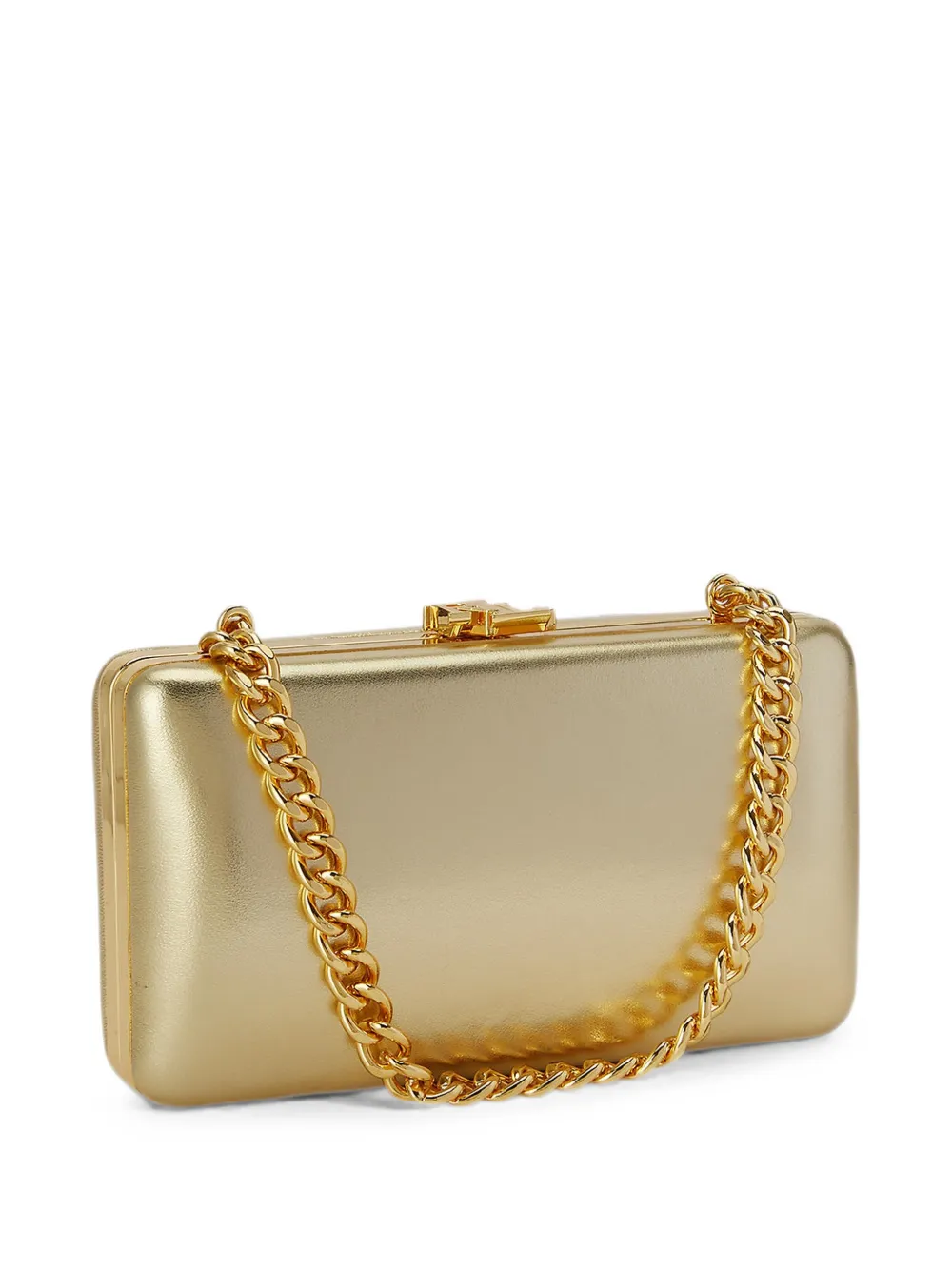 Lauren Ralph Lauren small Franki metallic leather clutch bag - Gold