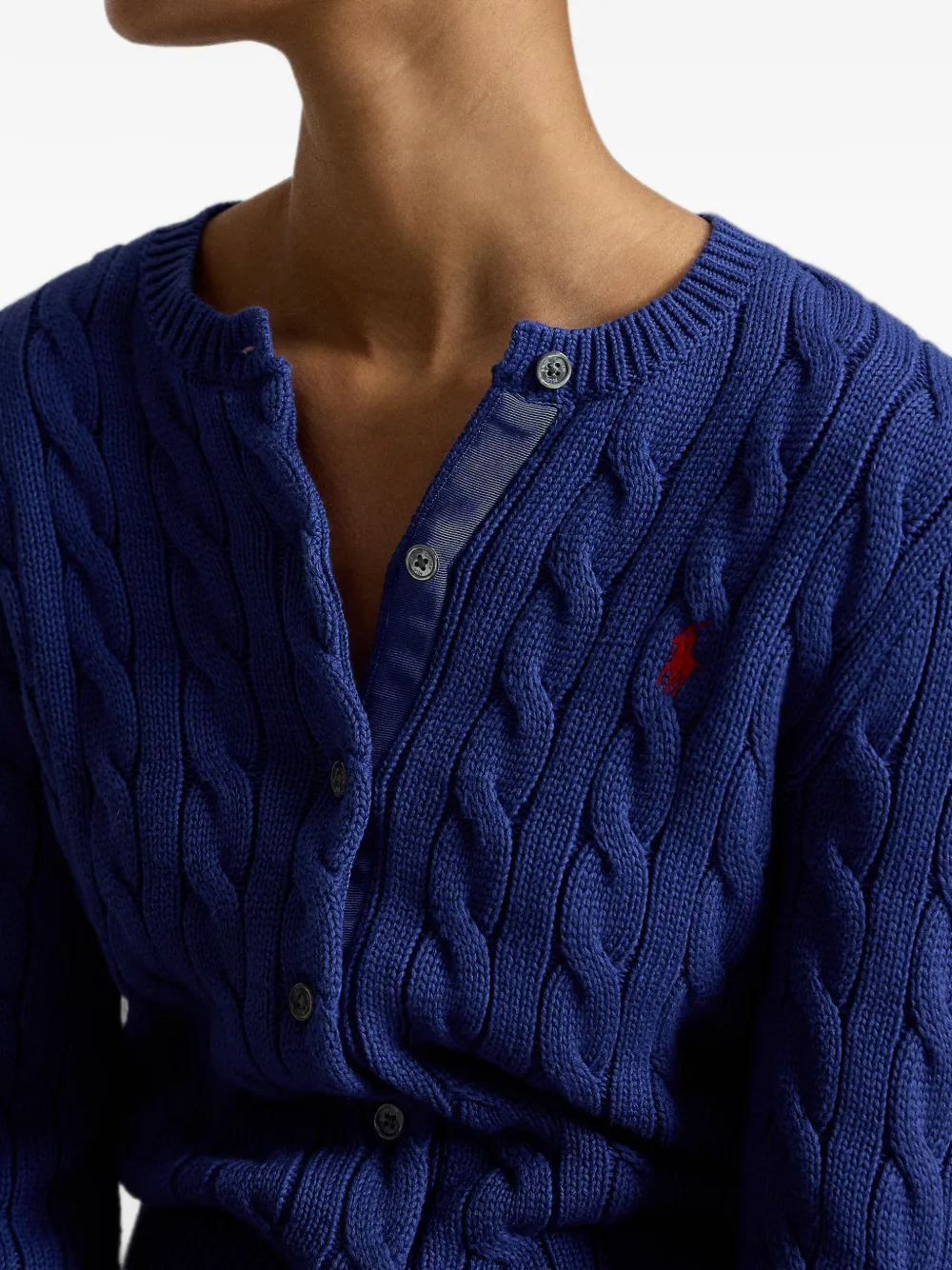 Polo Ralph Lauren Kabelgebreid vest met ronde hals Blauw