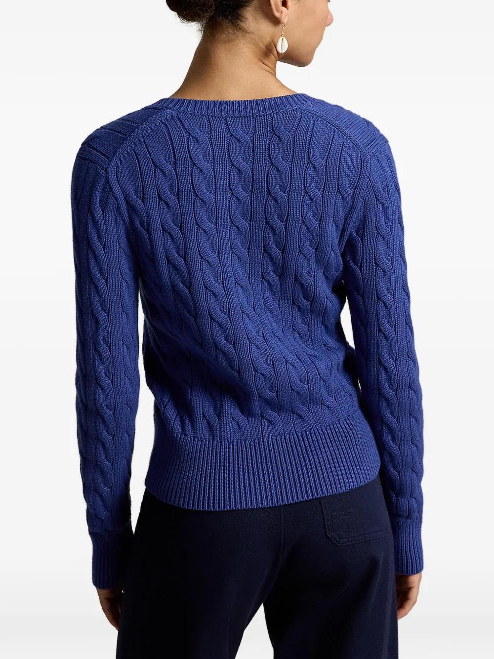 Polo Ralph Lauren Kabelgebreid vest met ronde hals Blauw