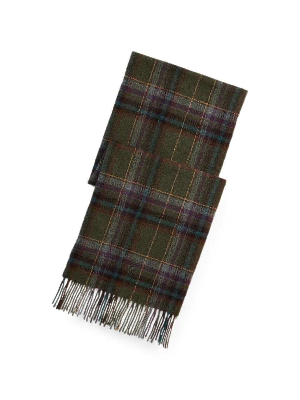 Polo Ralph Lauren Tartan fringe wool scarf - Verde