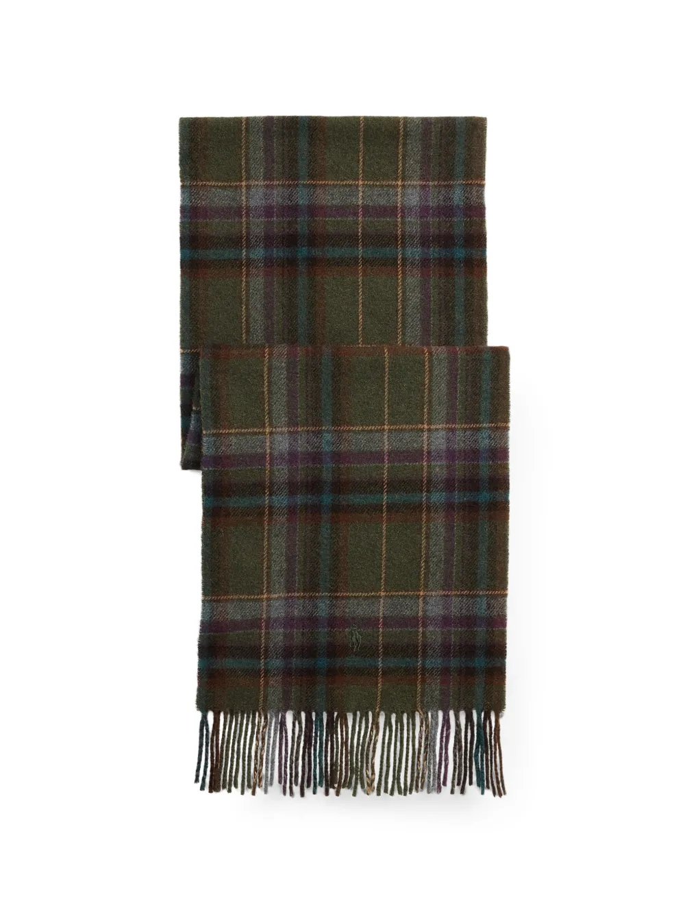 Polo Ralph Lauren Tartan fringe wool scarf - Verde