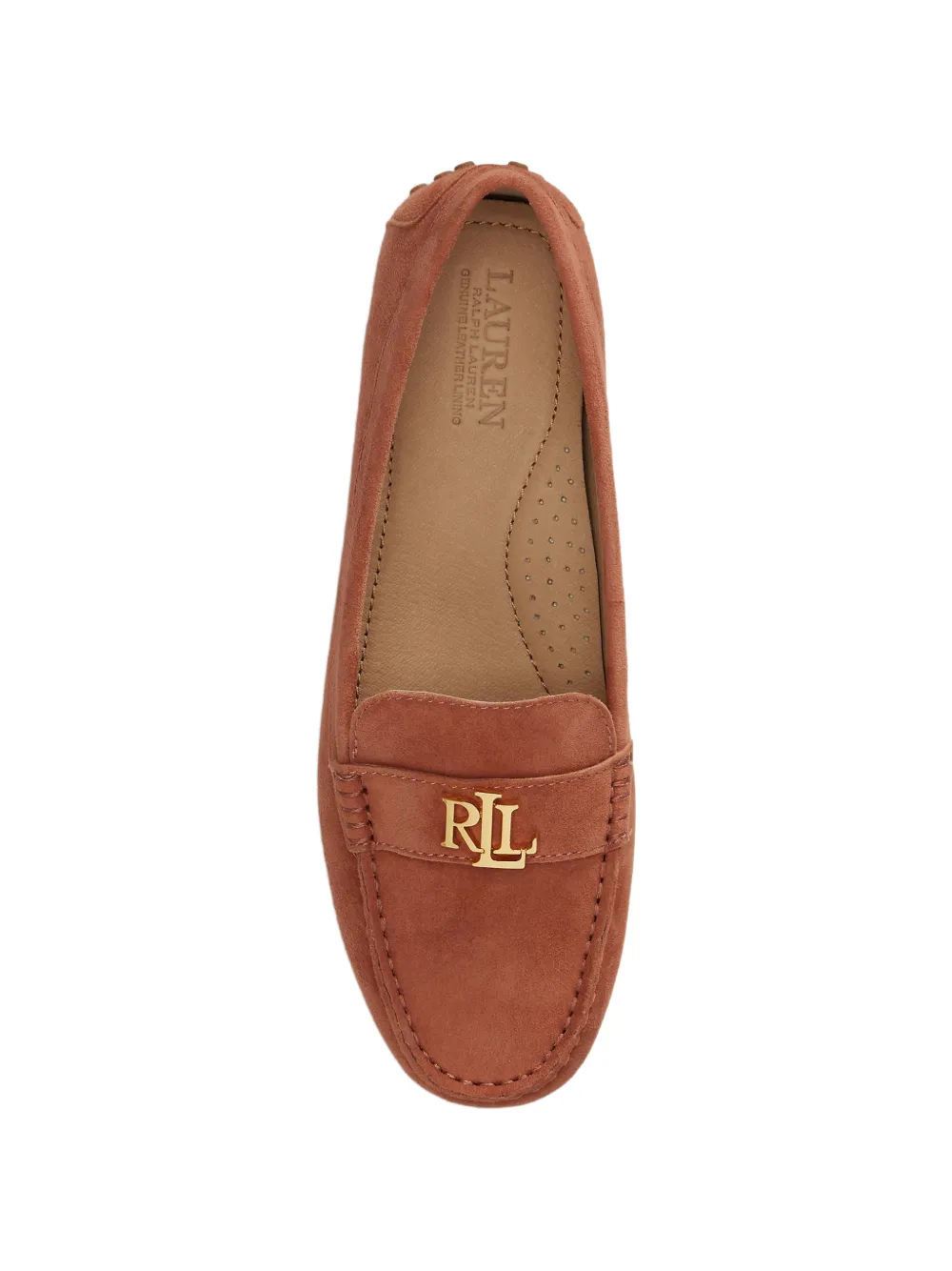 Lauren Ralph Lauren Barnsbury suède ballerina's met logoplakkaat Rood