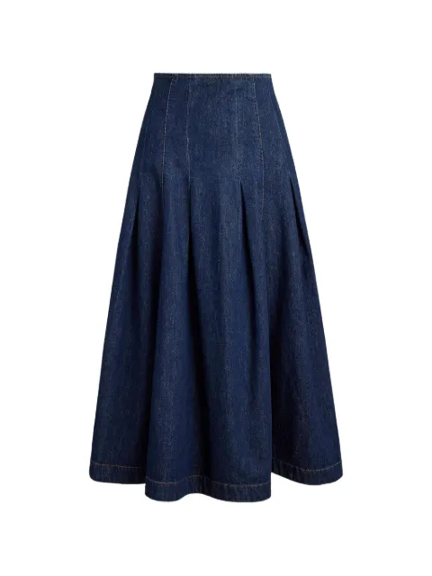Polo Ralph Lauren pleated denim midi skirt