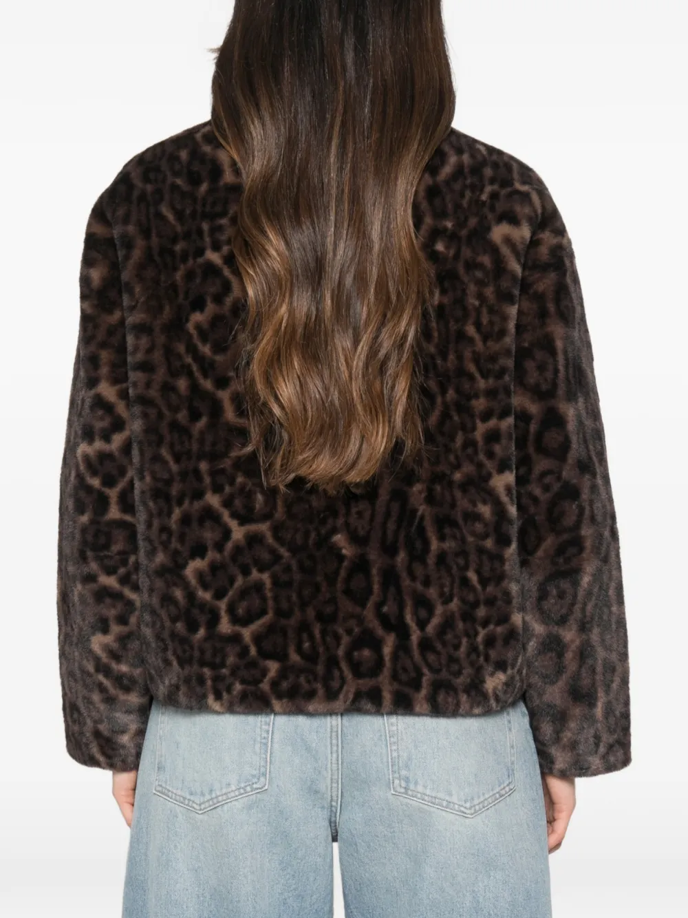 Apparis Brooks jack met luipaardprint en ritssluiting Bruin