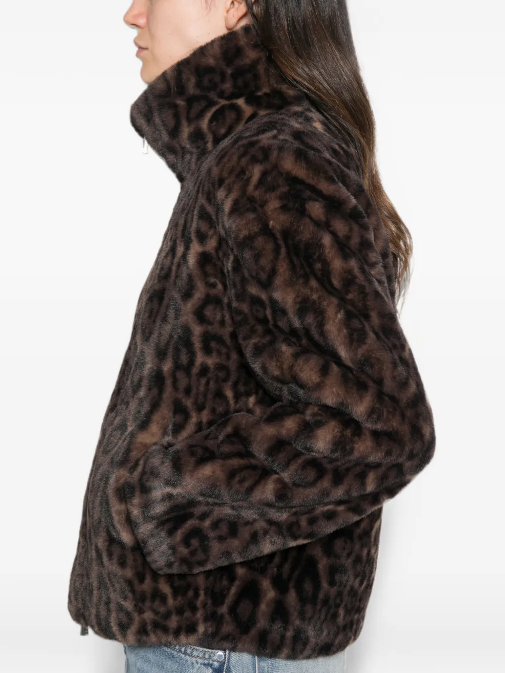 Apparis Brooks jack met luipaardprint en ritssluiting Bruin